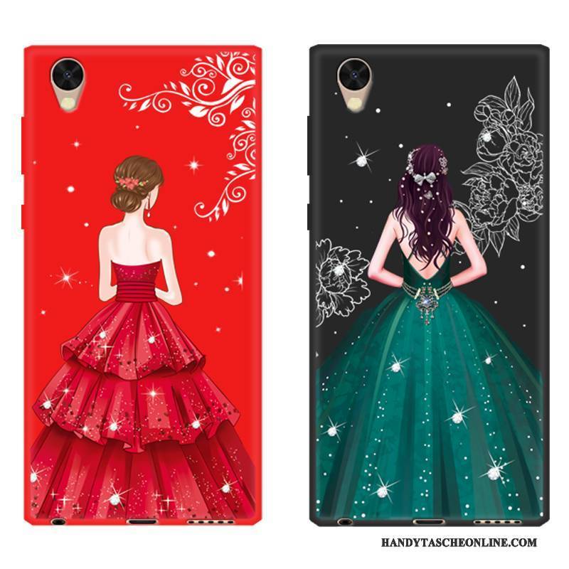 Hülle Sony Xperia L1 Silikon Handyhüllen Anti-sturz, Case Sony Xperia L1 Weiche Rot Nette