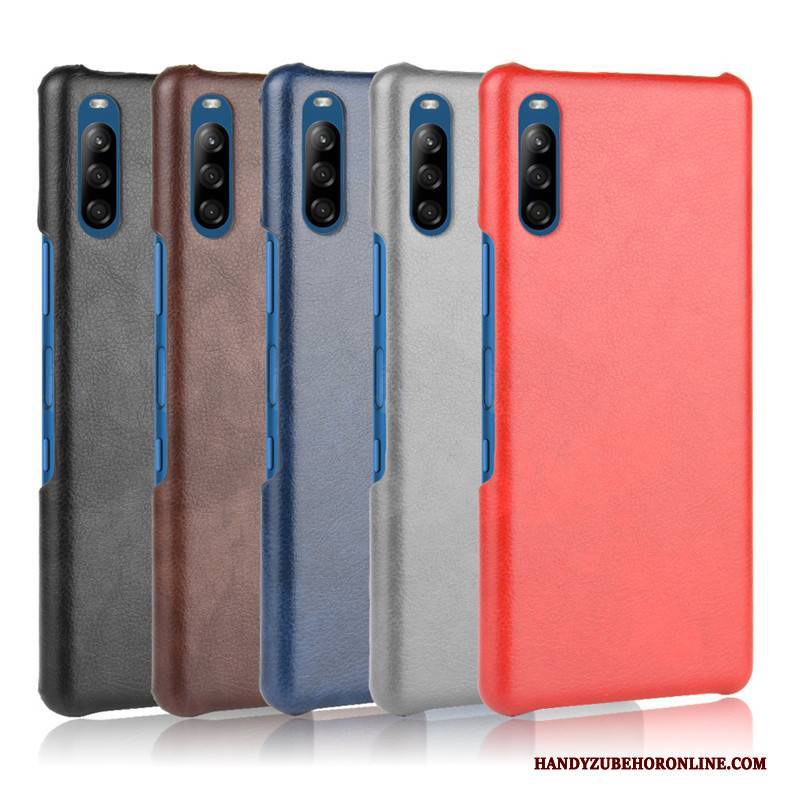 Hülle Sony Xperia L4 Leder Muster Rot, Case Sony Xperia L4 Taschen Schwer Handyhüllen