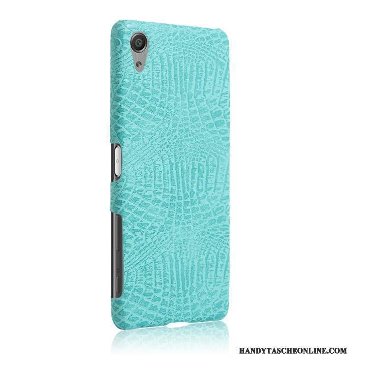 Hülle Sony Xperia X Performance Retro Blau Für, Case Sony Xperia X Performance Schutz Krokodilmuster Handyhüllen