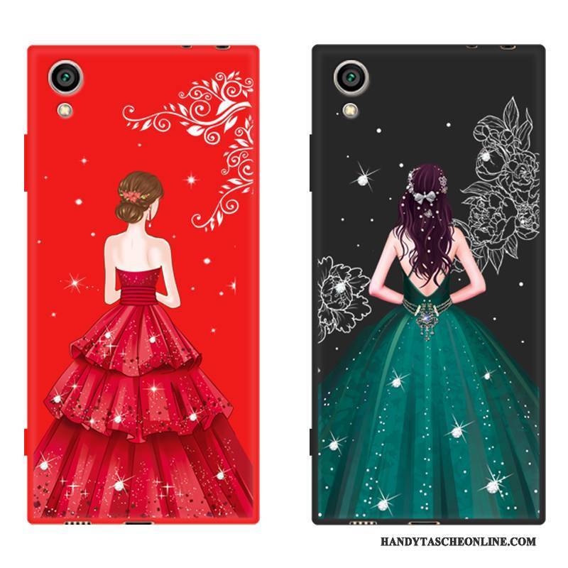 Hülle Sony Xperia Xa1 Plus Silikon Rot Persönlichkeit, Case Sony Xperia Xa1 Plus Taschen Nubuck Handyhüllen