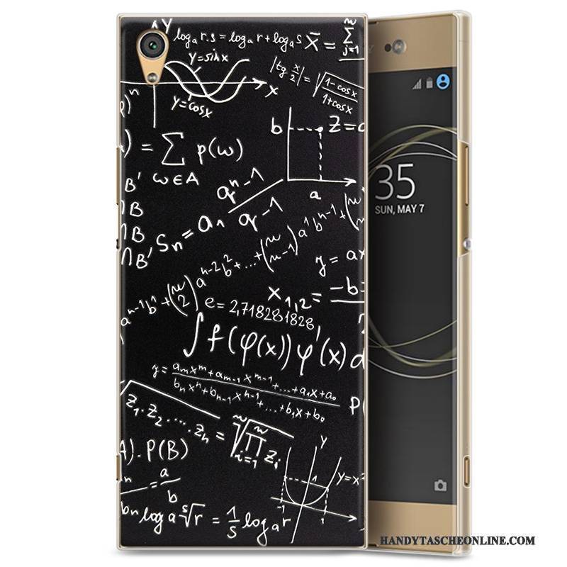 Hülle Sony Xperia Xa1 Prägung Schwarz Persönlichkeit, Case Sony Xperia Xa1 Gemalt Dreidimensional Handyhüllen