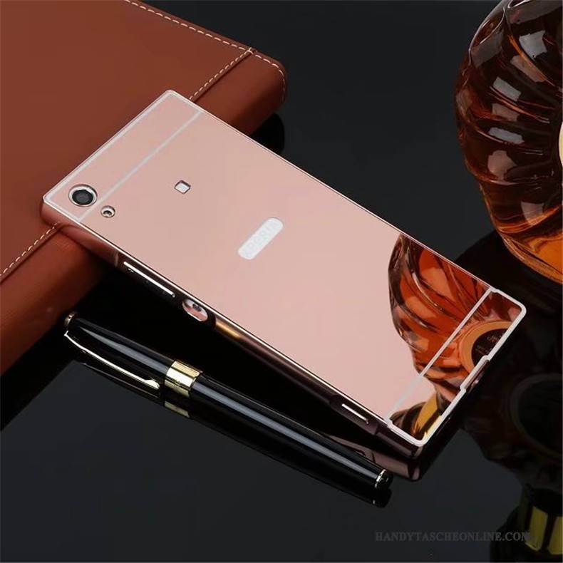 Hülle Sony Xperia Xa1 Ultra Metall Dünne Rosa, Case Sony Xperia Xa1 Ultra Grenze Hintere Abdeckung