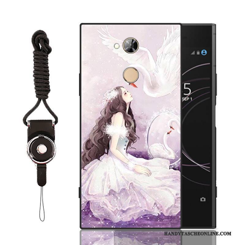 Hülle Sony Xperia Xa2 Weiche Anti-sturz Handyhüllen, Case Sony Xperia Xa2 Karikatur Lila Nette
