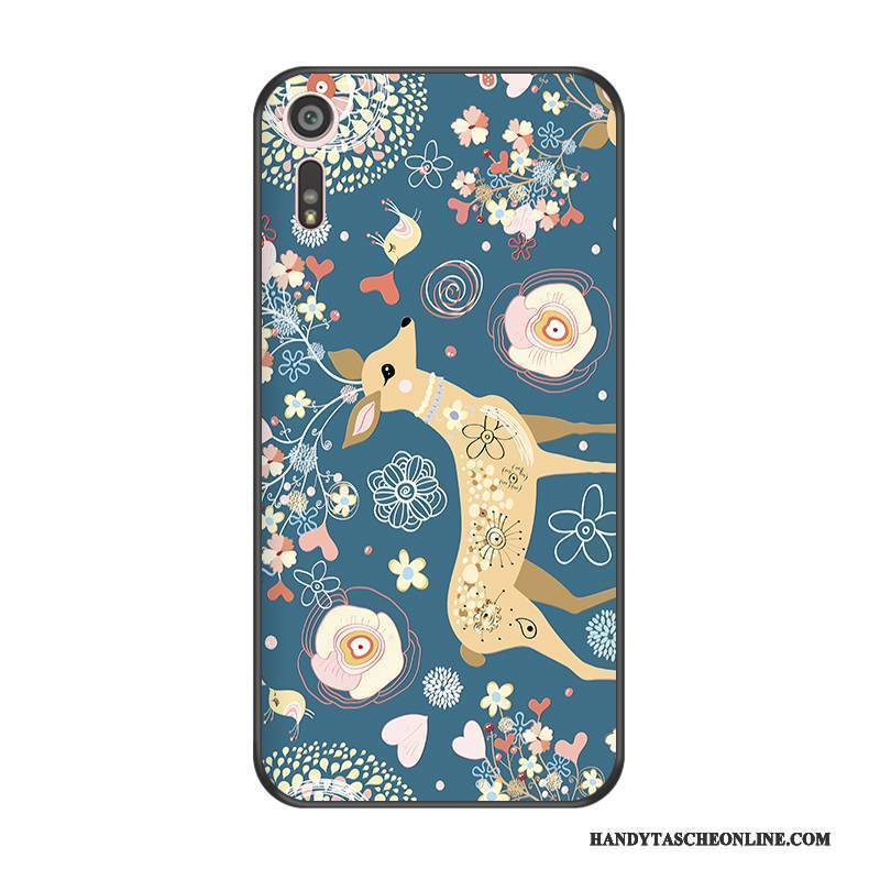 Hülle Sony Xperia Xz Karikatur Blau Handyhüllen, Case Sony Xperia Xz Prägung Schwer Anti-sturz