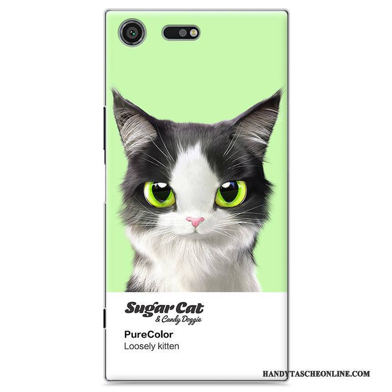 Hülle Sony Xperia Xz Premium Gemalt Nette Transparent, Case Sony Xperia Xz Premium Karikatur Handyhüllen Grün