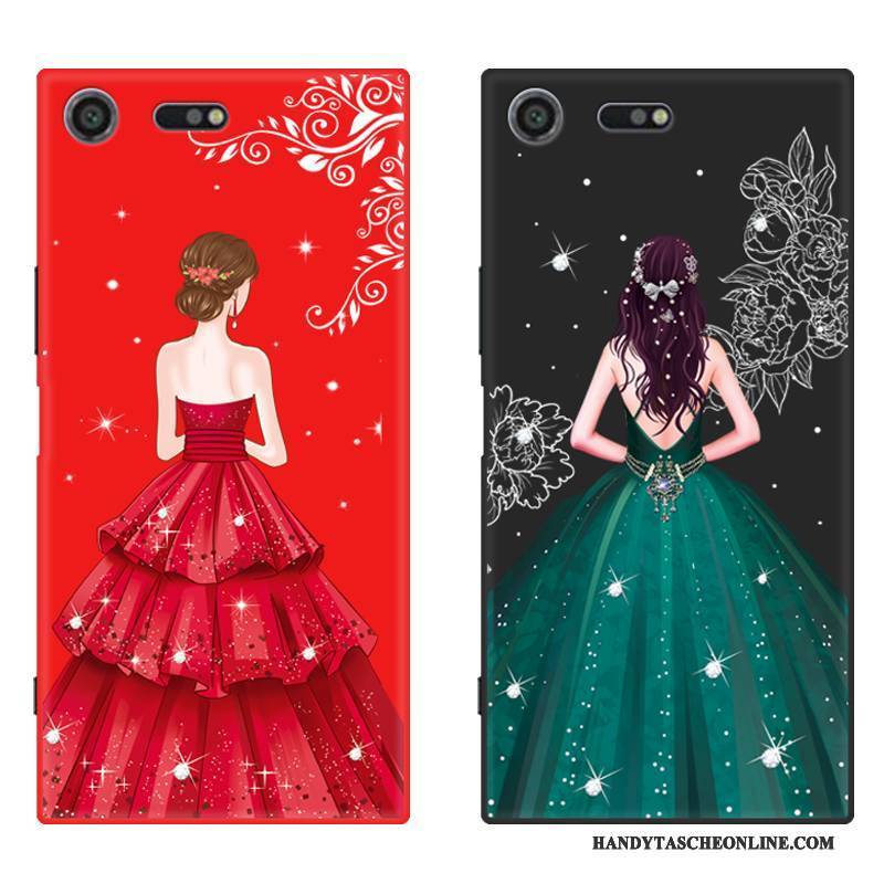 Hülle Sony Xperia Xz Premium Schutz Handyhüllen Nubuck, Case Sony Xperia Xz Premium Taschen Rot