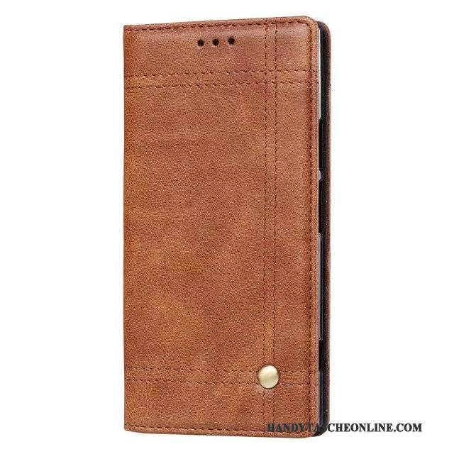 Hülle Sony Xperia Xz1 Compact Leder Handyhüllen Magnetismus, Case Sony Xperia Xz1 Compact Luxus Lichtfarbe