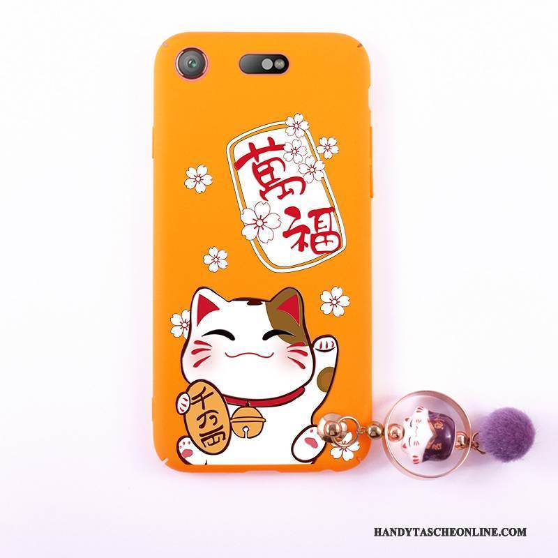 Hülle Sony Xperia Xz1 Compact Taschen Hängende Verzierungen Reichtum, Case Sony Xperia Xz1 Compact Orange Katzen