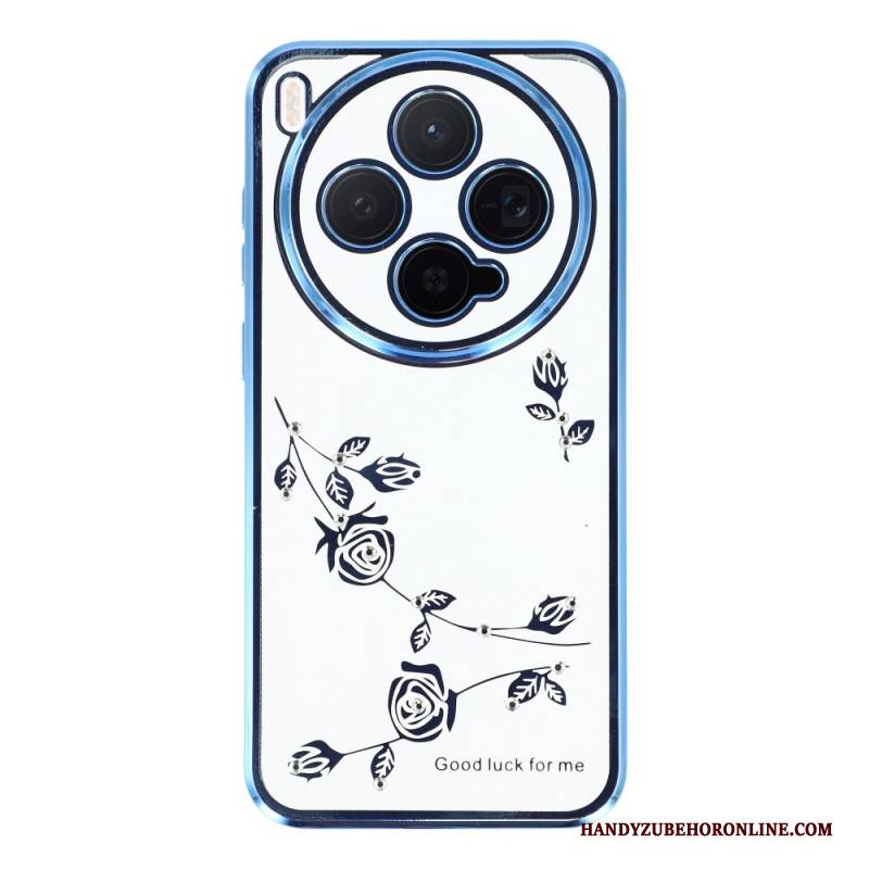 Hülle Vivo X300 Handyhülle Kadem Ringhalter Mit Strasssteinen Und Blumendesign