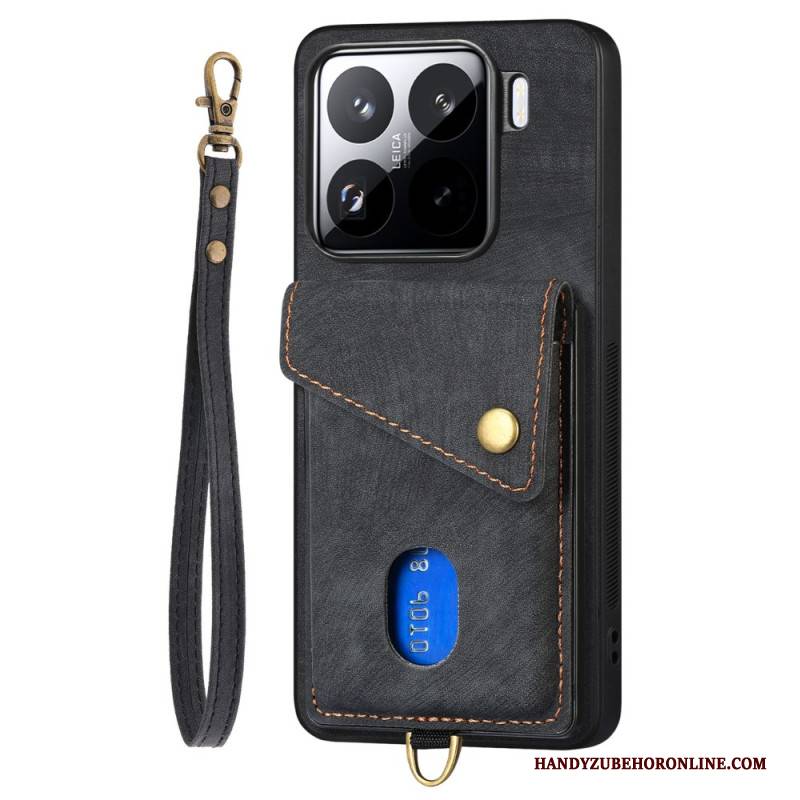 Hülle Xiaomi 15 Handyhülle Kartenhalter Und Trageband In Wildlederoptik