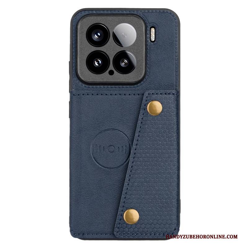 Hülle Xiaomi 15 Kartenhalter Und Ständer In Lederoptik