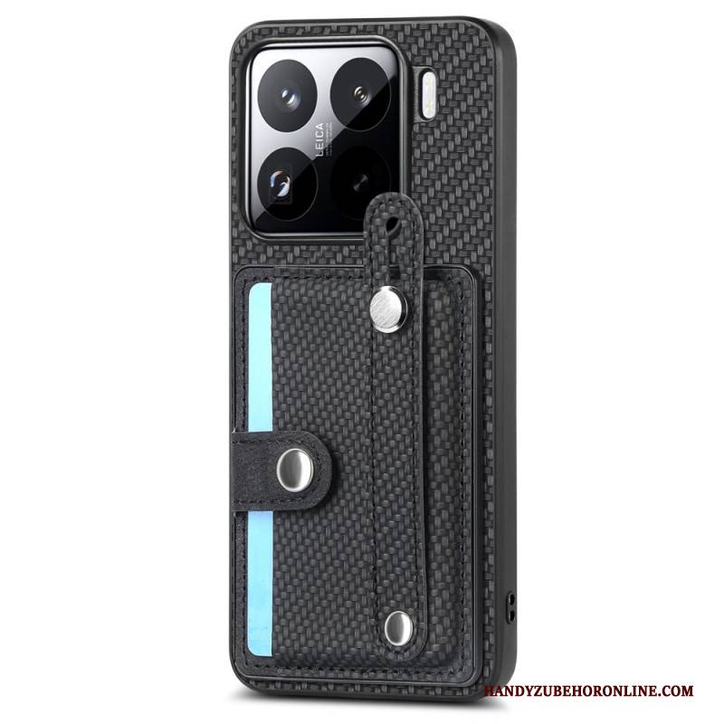 Hülle Xiaomi 15 Kartenhalter Und Trageband Aus Kohlefaser