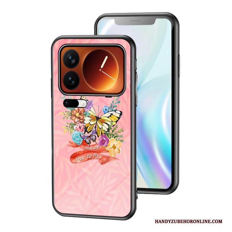 Hülle Xiaomi 17 Pro Max Schmetterlingsmuster Aus Gehärtetem Glas