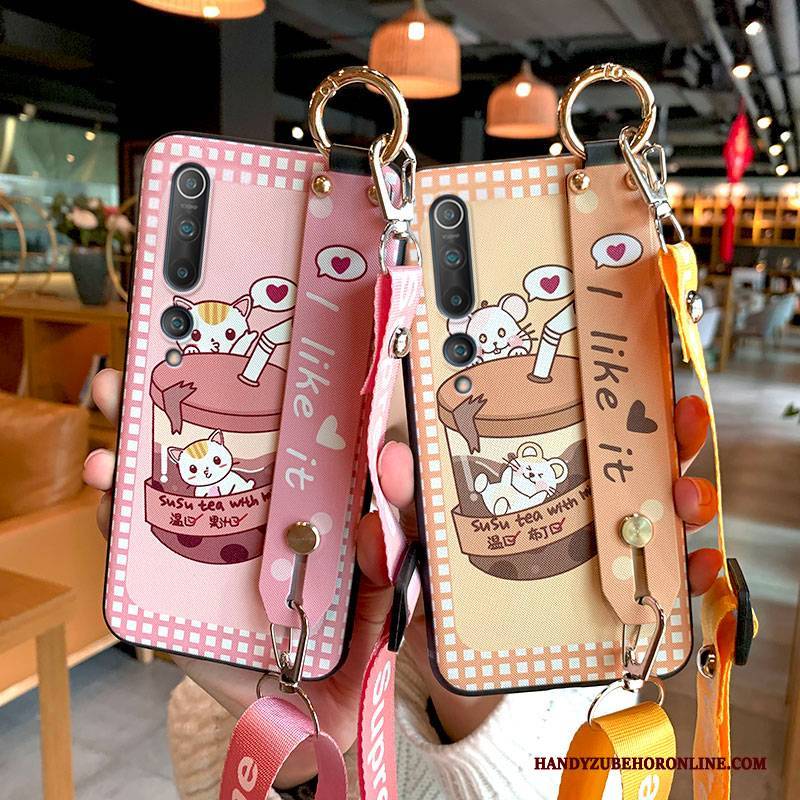 Hülle Xiaomi Mi 10 Karikatur Rot Mini, Case Xiaomi Mi 10 Kreativ Rosa Handyhüllen