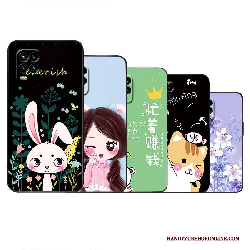 Hülle Xiaomi Mi 10 Lite Silikon Muster Schwarz, Case Xiaomi Mi 10 Lite Taschen Trend Handyhüllen