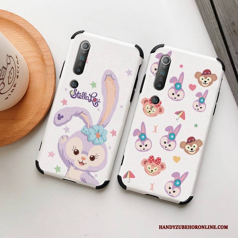 Hülle Xiaomi Mi 10 Mode Netto Rot Liebhaber, Case Xiaomi Mi 10 Prägung Muster Weiß