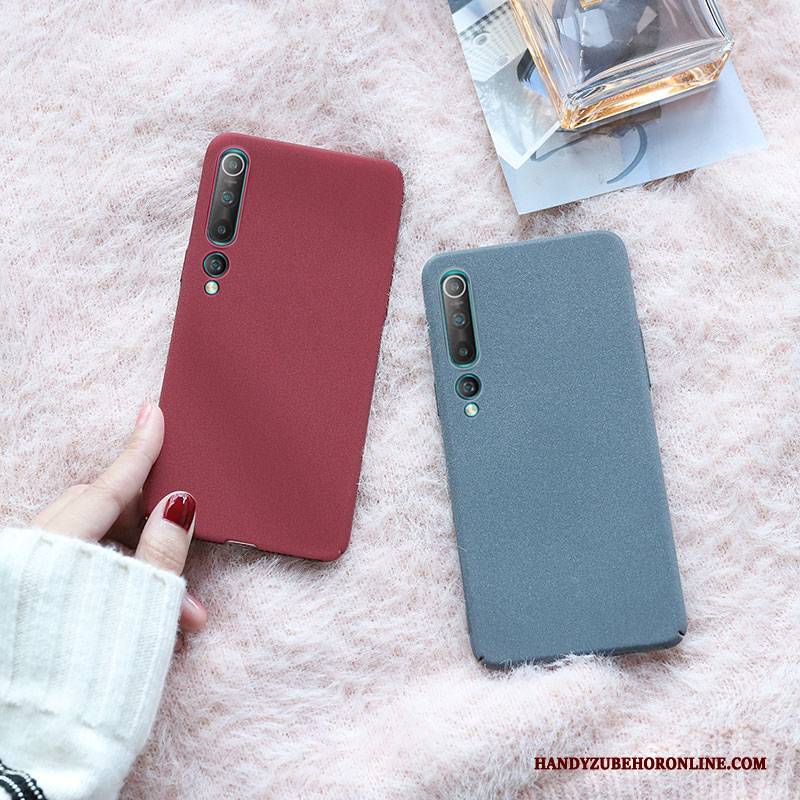 Hülle Xiaomi Mi 10 Taschen Mini Handyhüllen, Case Xiaomi Mi 10 Nubuck Rot