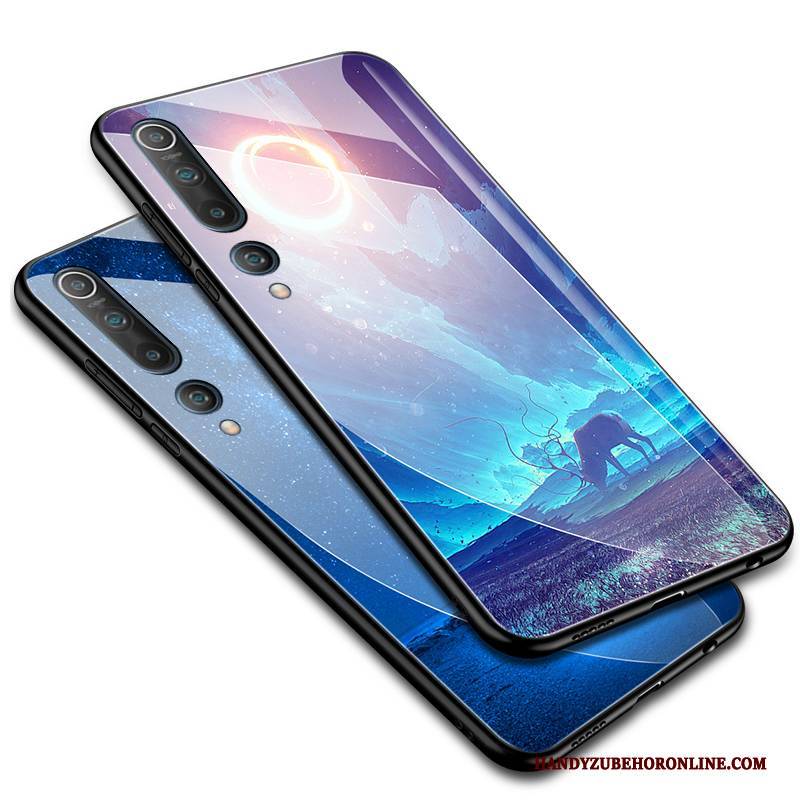 Hülle Xiaomi Mi 10 Weiche Trendmarke Liebhaber, Case Xiaomi Mi 10 Taschen Sternenhimmel Glas