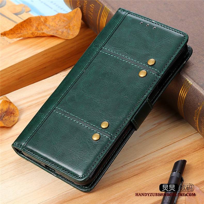 Hülle Xiaomi Mi Note 10 Lite Folio Jugend Handyhüllen, Case Xiaomi Mi Note 10 Lite Lederhülle Grün Leichter Luxus