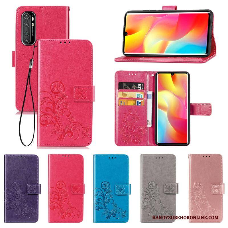 Hülle Xiaomi Mi Note 10 Lite Lederhülle Rot Glücklich, Case Xiaomi Mi Note 10 Lite Folio Jugend Handyhüllen