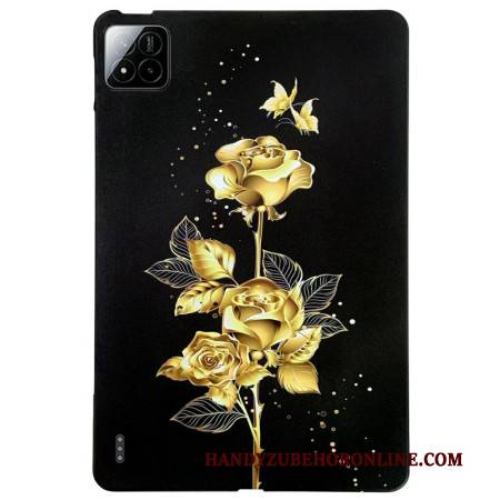 Hülle Xiaomi Pad 7 / 7 Pro Handyhülle Goldene Rosen Und Schmetterlinge