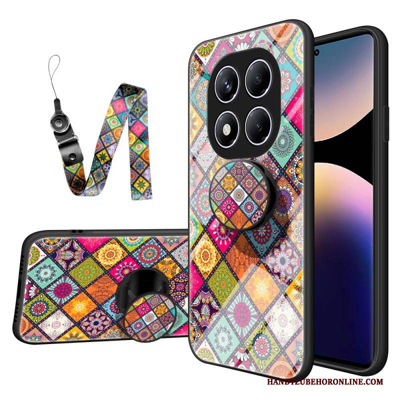 Hülle Xiaomi Redmi Note 14 Pro 4g Handyhülle Ständer Und Tragegurt Mit Patchwork-muster