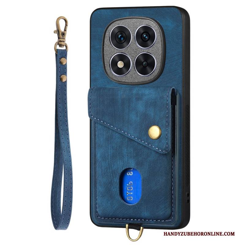 Hülle Xiaomi Redmi Note 14 Pro 5g Kartenhalter Und Lanyard In Lederoptik