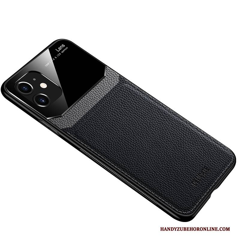 Hülle iPhone 11 Lederhülle Anti-sturz Netto Rot, Case iPhone 11 Taschen Trend Schwarz