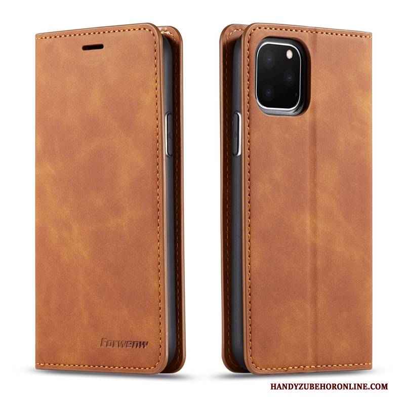 Hülle iPhone 11 Pro Geldbörse Business Samt, Case iPhone 11 Pro Retro Handyhüllen