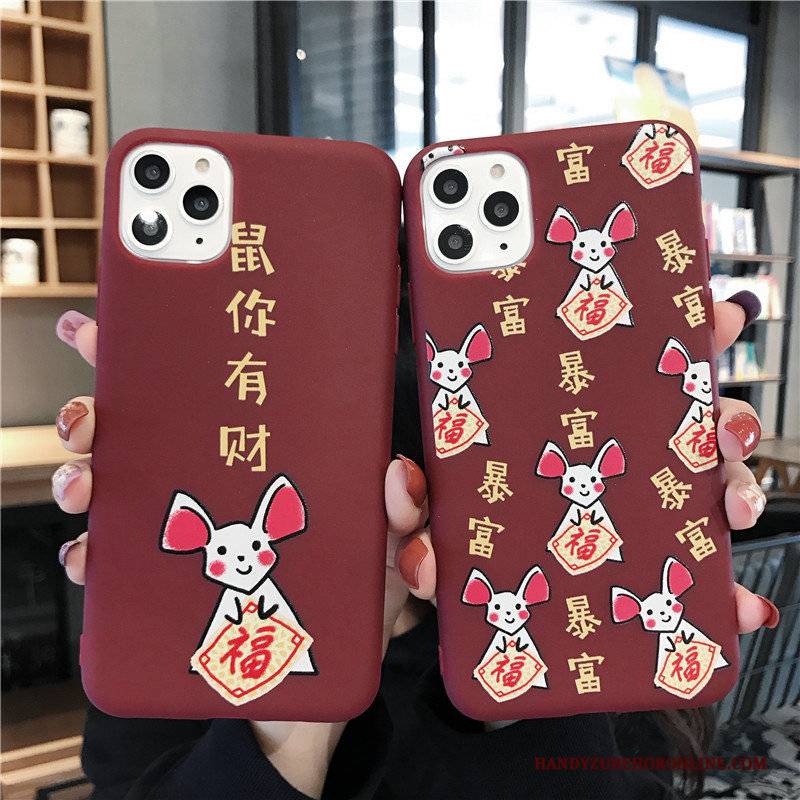 Hülle iPhone 11 Pro Karikatur Ratte Rot, Case iPhone 11 Pro Neu Festlich