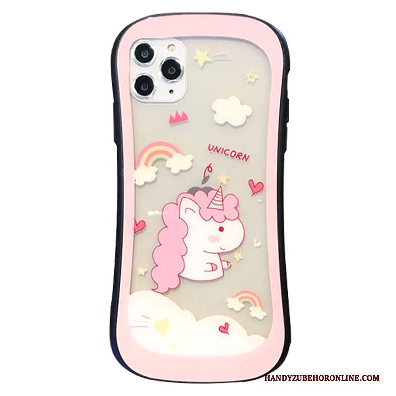 Hülle iPhone 11 Pro Max Karikatur Glas Anti-sturz, Case iPhone 11 Pro Max Schutz Netto Rot Spiegel