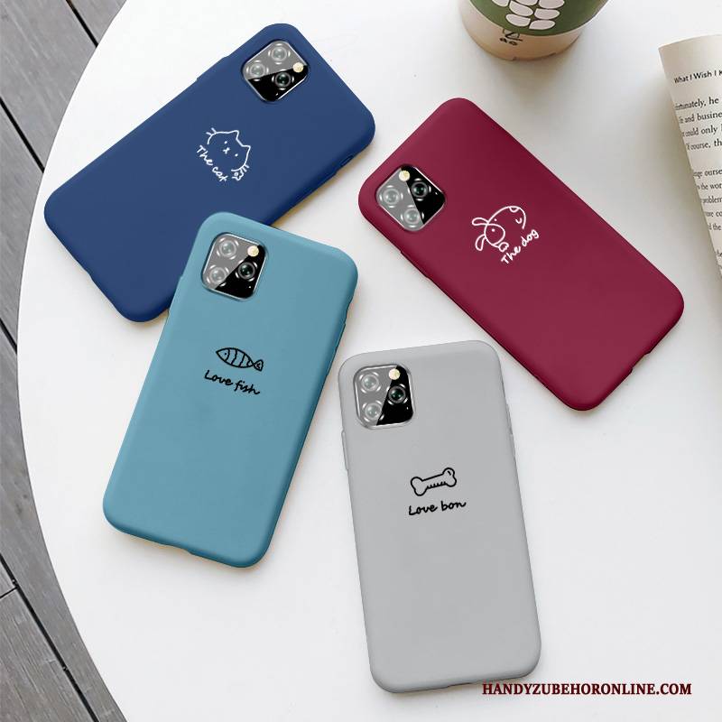 Hülle iPhone 11 Pro Max Karikatur Grau Trend, Case iPhone 11 Pro Max Silikon Anti-sturz Handyhüllen
