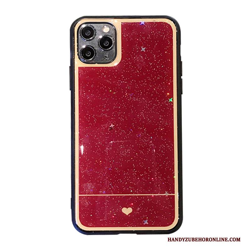 Hülle iPhone 11 Pro Max Taschen Einfarbig Anti-sturz, Case iPhone 11 Pro Max Luxus Grün Pulver