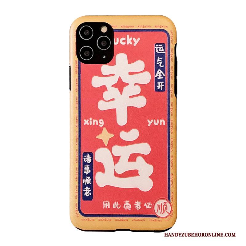 Hülle iPhone 11 Pro Max Taschen Glücklich Groß, Case iPhone 11 Pro Max Prägung Reichtum Handyhüllen