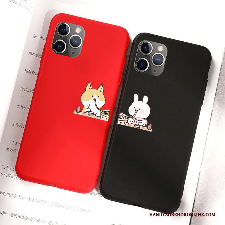 Hülle iPhone 11 Pro Max Weiche Handyhüllen Häschen, Case iPhone 11 Pro Max Karikatur Nette Rot