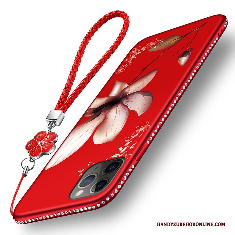 Hülle iPhone 11 Pro Max Weiche Nubuck Rot, Case iPhone 11 Pro Max Silikon Anti-sturz Handyhüllen