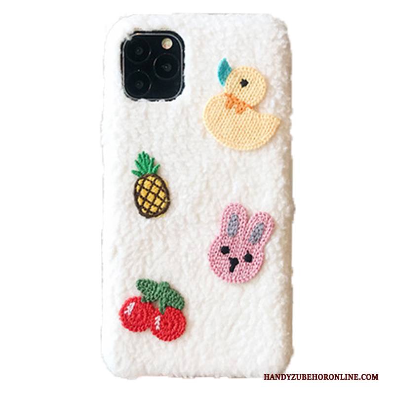 Hülle iPhone 11 Pro Max Weiche Weiß Mini, Case iPhone 11 Pro Max Samt Ente