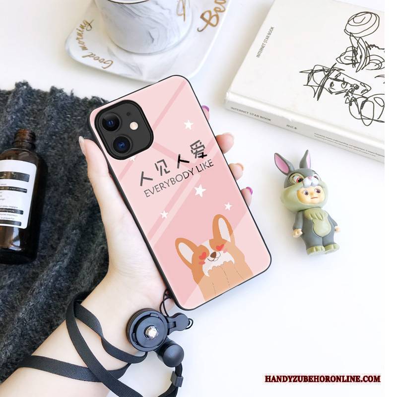 Hülle iPhone 12 Mini Karikatur Persönlichkeit Rosa, Case iPhone 12 Mini Mode Anti-sturz Handyhüllen