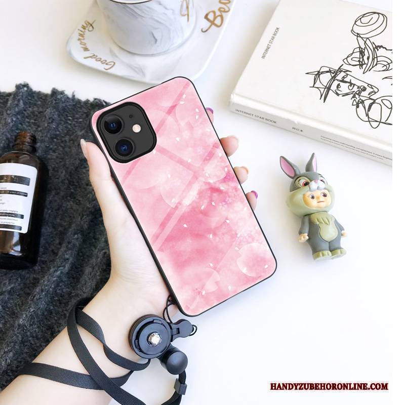 Hülle iPhone 12 Mini Taschen Anti-sturz Wind, Case iPhone 12 Mini Mode Rosa Sakura