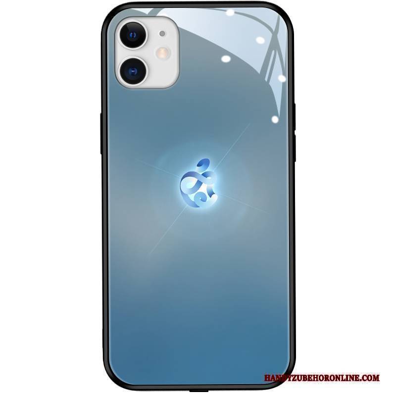 Hülle iPhone 12 Mode Blau Glas, Case iPhone 12 Taschen Handyhüllen Hintere Abdeckung