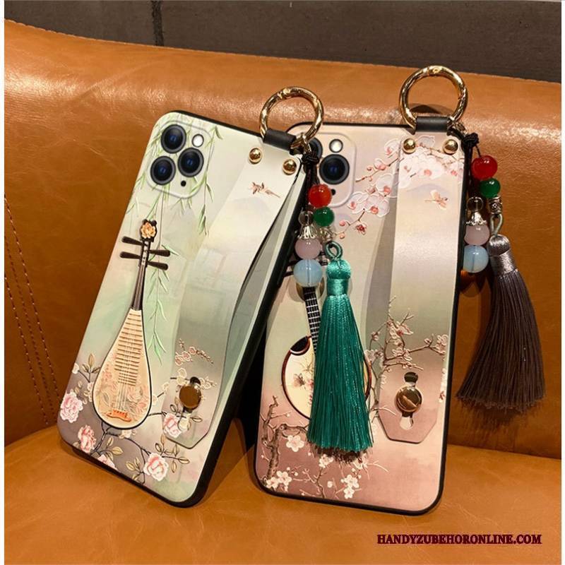 Hülle iPhone 12 Pro Max Prägung Wind Chinesische Art, Case iPhone 12 Pro Max Handyhüllen Grün