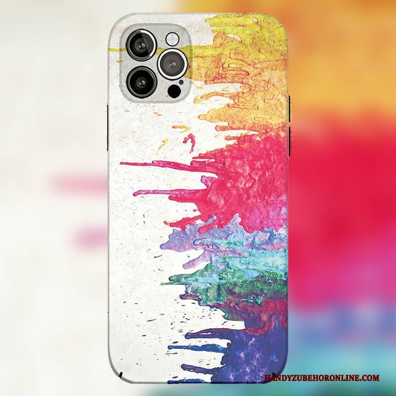 Hülle iPhone 12 Pro Max Schutz Handyhüllen Schwer, Case iPhone 12 Pro Max Taschen Ölgemälde Nubuck