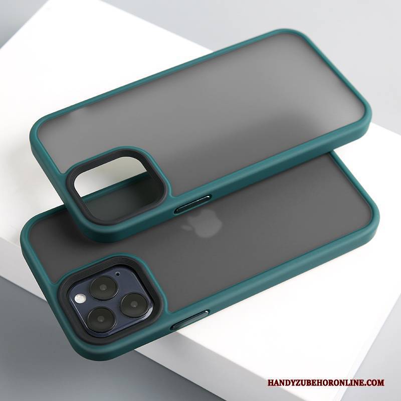 Hülle iPhone 12 Pro Max Silikon Grün Anti-sturz, Case iPhone 12 Pro Max Taschen Transparent Netto Rot