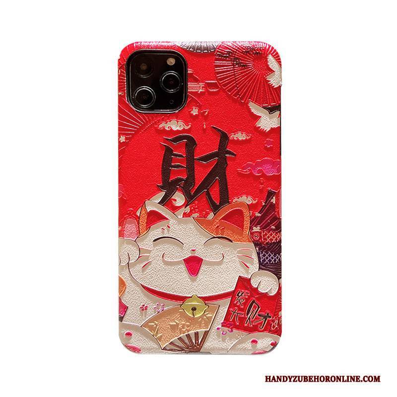 Hülle iPhone 12 Pro Max Taschen Liebhaber Handyhüllen, Case iPhone 12 Pro Max Prägung Persönlichkeit Rot