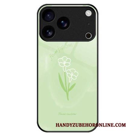 Hülle iPhone 17 Pro Max Handyhülle Blumen Aus Gehärtetem Glas