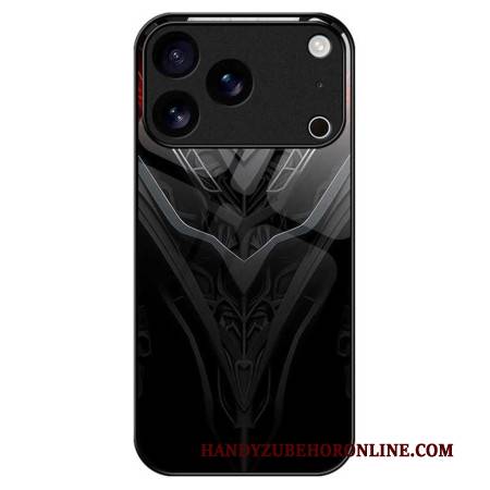 Hülle iPhone 17 Pro Max Handyhülle Gehärtetes Schwarzes Glasdesign