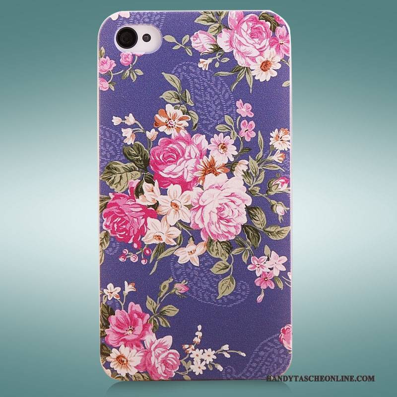 Hülle iPhone 4/4s Gemalt Schwer Nubuck, Case iPhone 4/4s Schutz Lila Handyhüllen