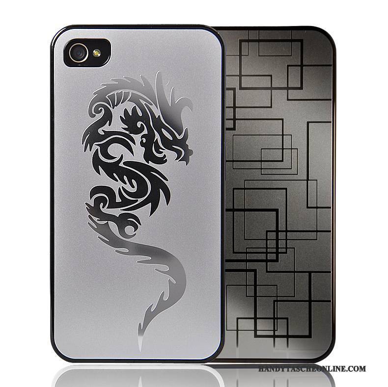 Hülle iPhone 4/4s Metall Grau Lichtfarbe, Case iPhone 4/4s Schutz Gold Schwarz
