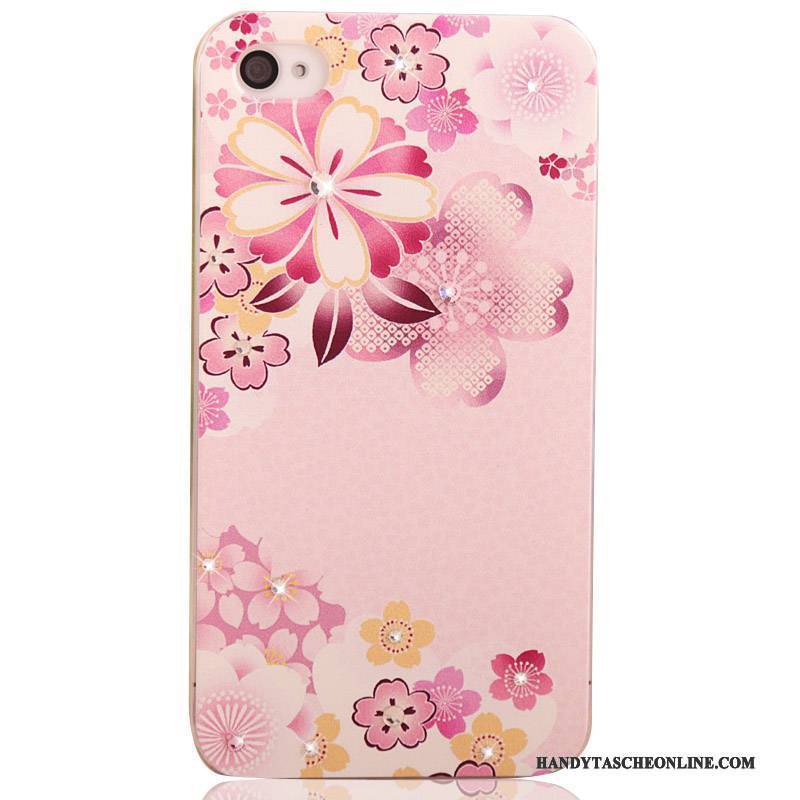 Hülle iPhone 4/4s Schutz Handyhüllen Schwer, Case iPhone 4/4s Gemalt Rosa