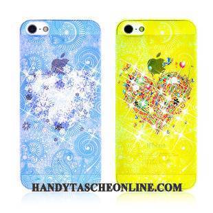 Hülle iPhone 5/5s Karikatur Farbe Gelb, Case iPhone 5/5s Schutz Zubehör Blau